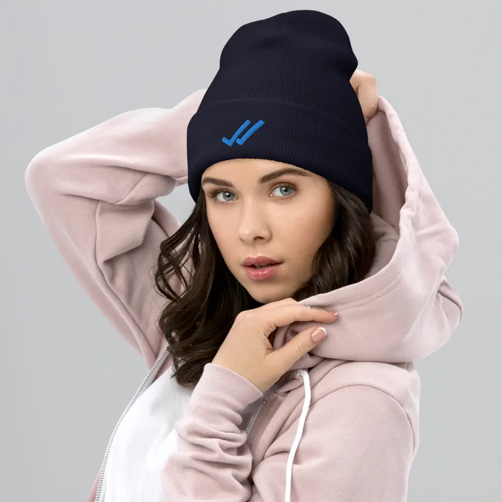 Cuffed Beanie - Blue Tick